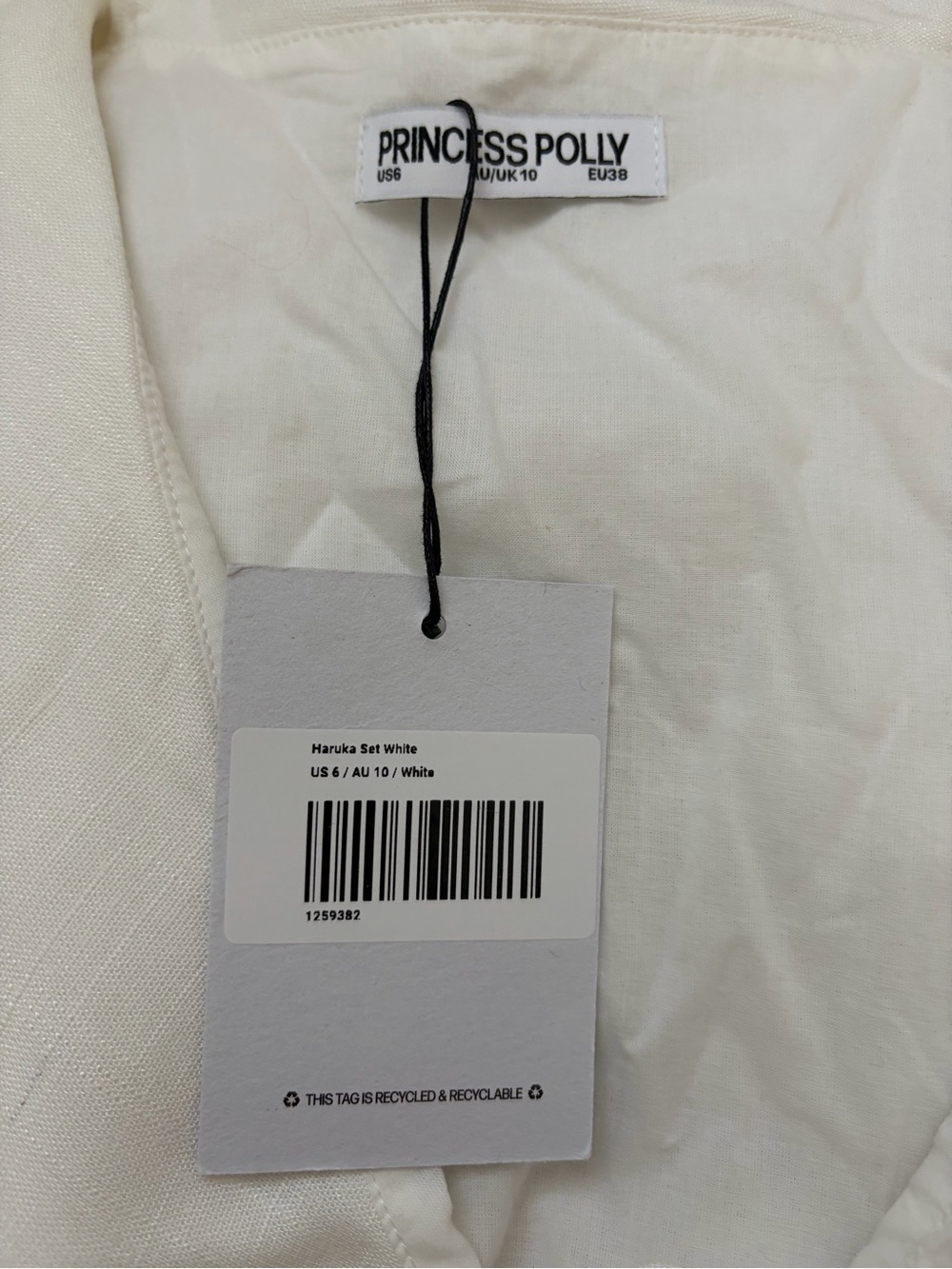 Princess Polly Cream Lace-Trim Tie Front Sleeveless Top - Picture 2 of 3